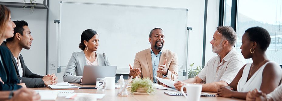 Group of Business People Discussing Topic